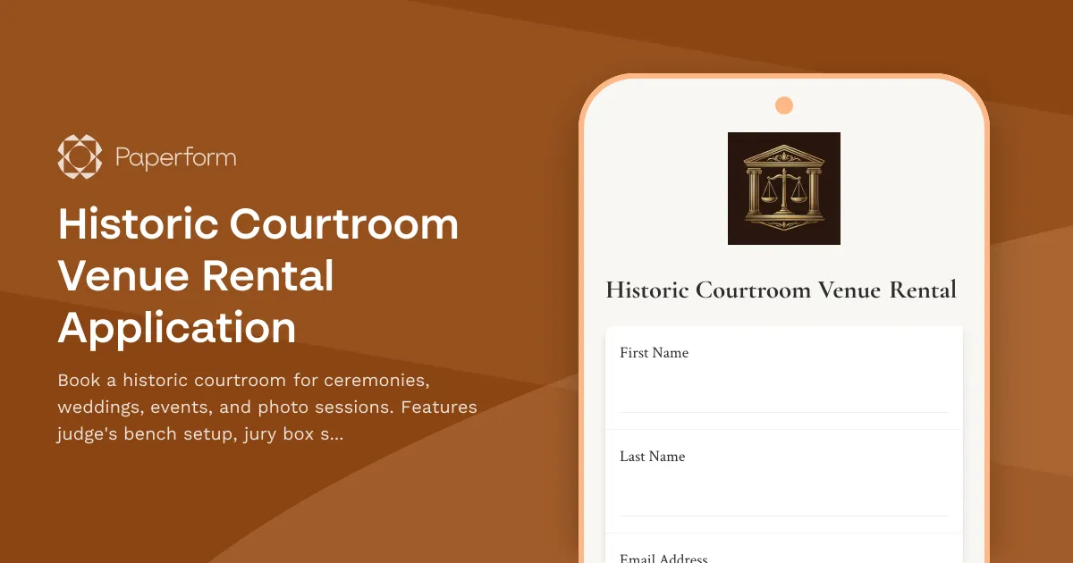 Historic Courtroom Venue Rental Application
