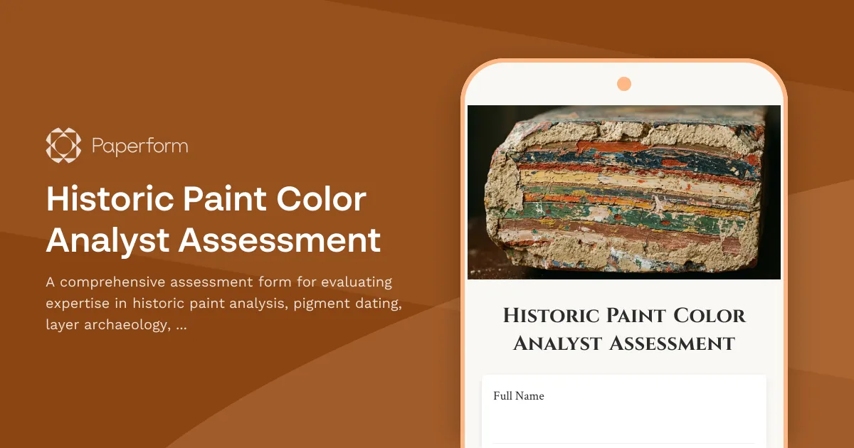 Historic Paint Color Analyst Assessment