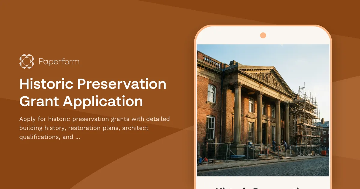Historic Preservation Grant Application