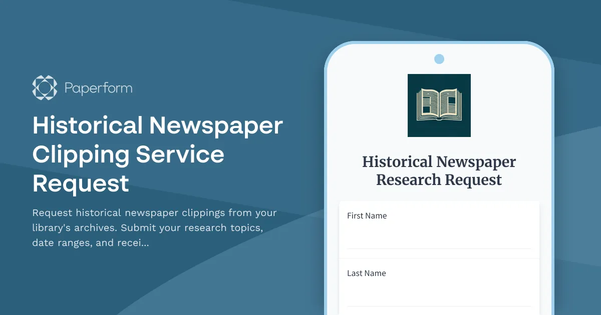 Historical Newspaper Clipping Service Request