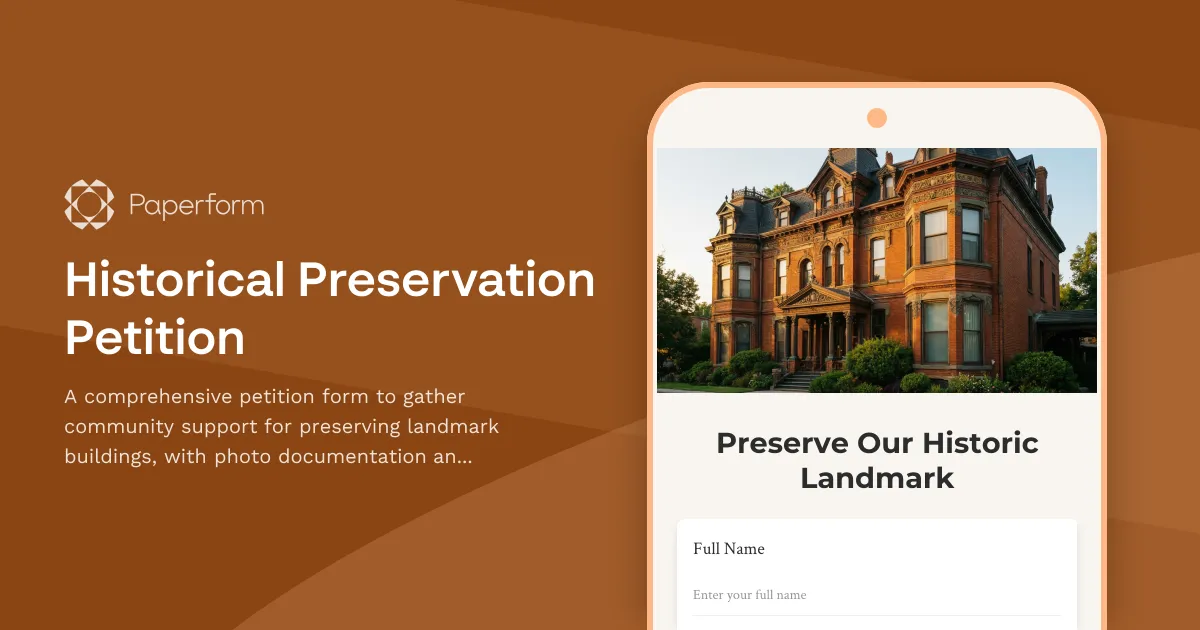 Historical Preservation Petition