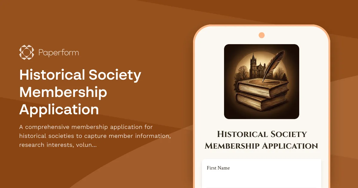 Historical Society Membership Application
