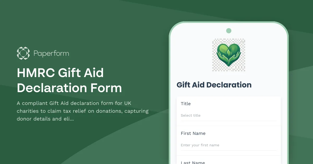 HMRC Gift Aid Declaration Form