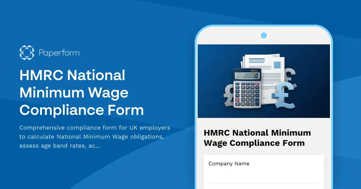 HMRC National Minimum Wage Compliance Form