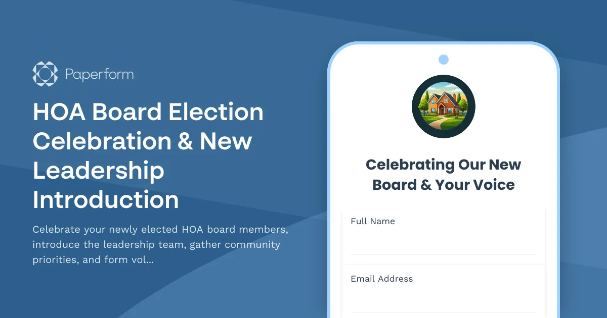 HOA Board Election Celebration & New Leadership Introduction