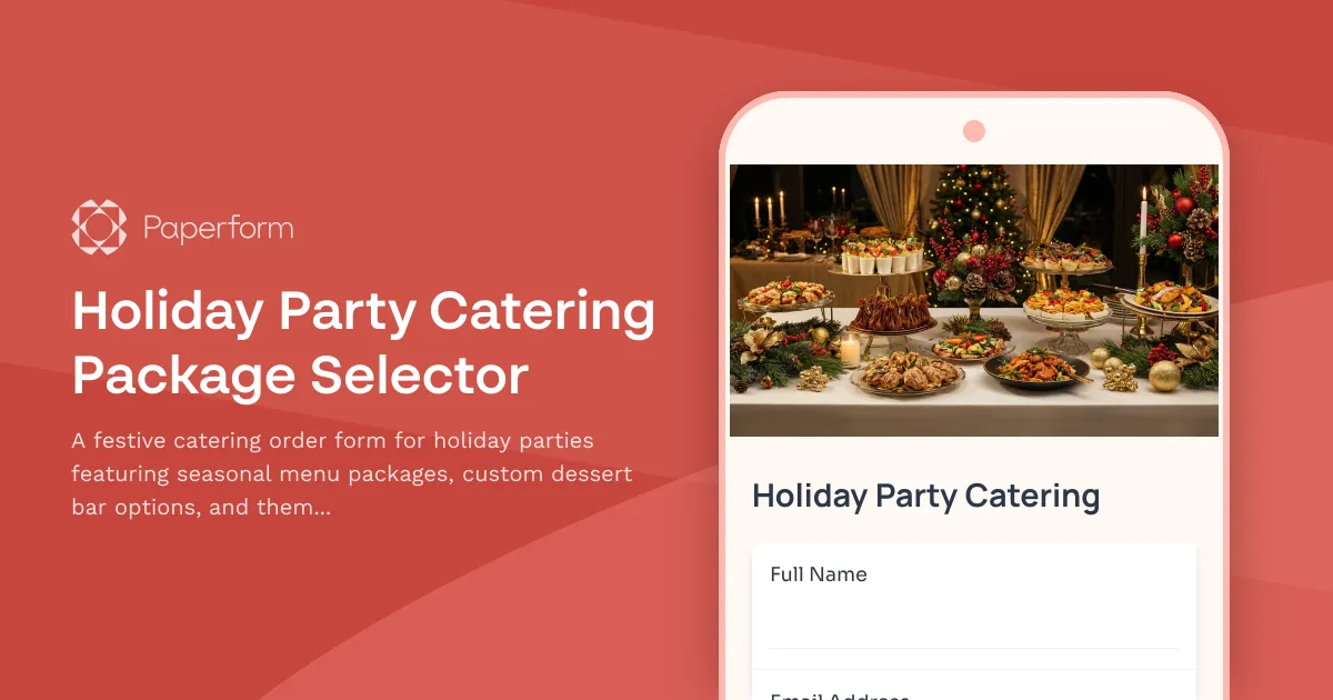 Holiday Party Catering Package Selector