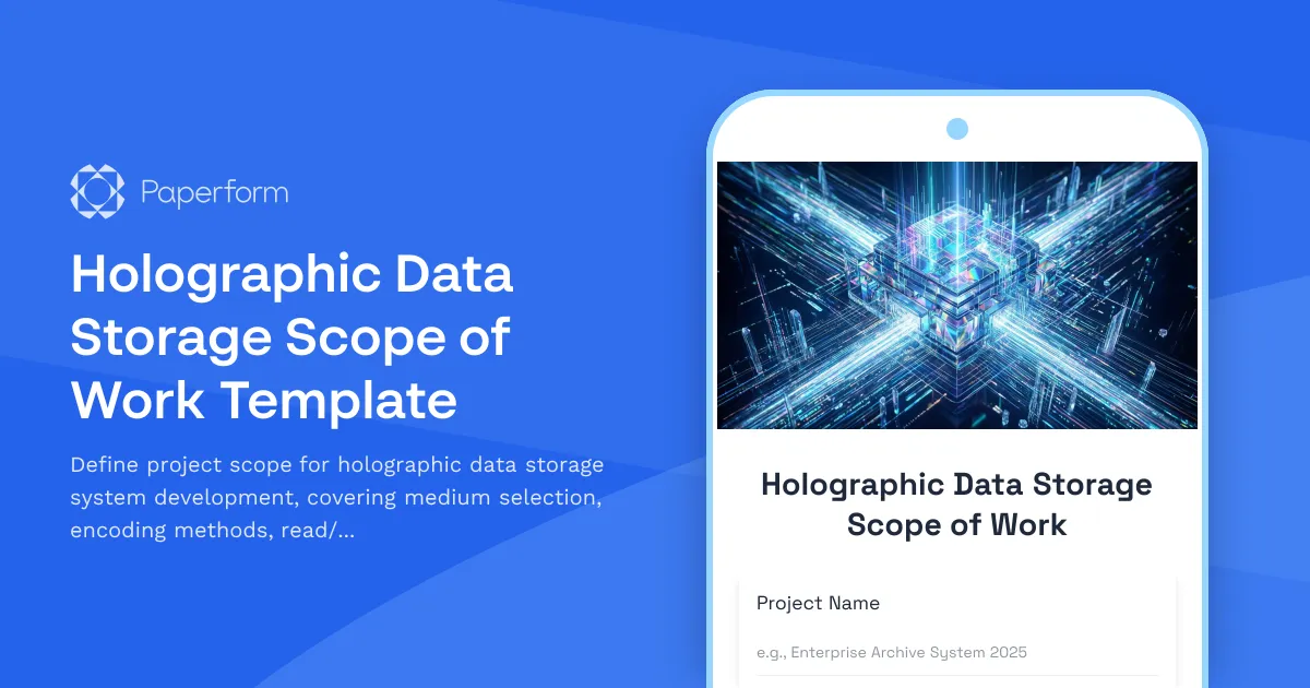 Holographic Data Storage Scope of Work Template