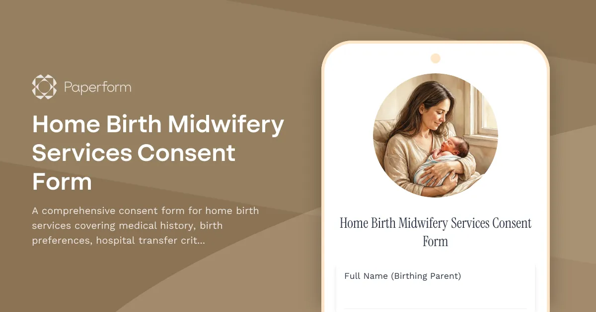 Home Birth Midwifery Services Consent Form