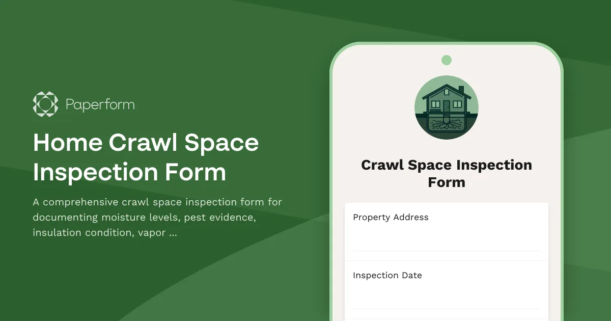 Home Crawl Space Inspection Form