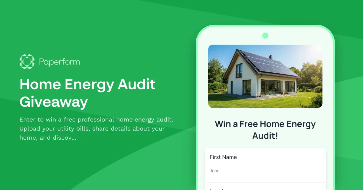 Home Energy Audit Giveaway