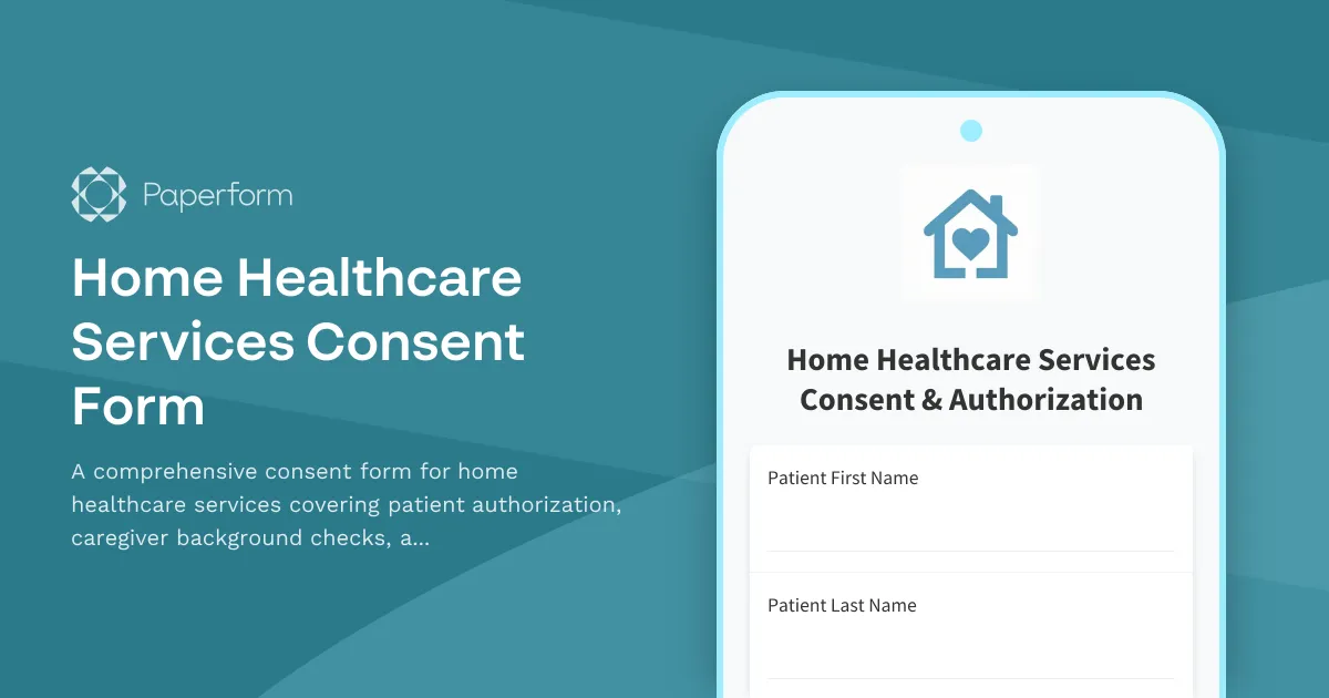 Home Healthcare Services Consent Form