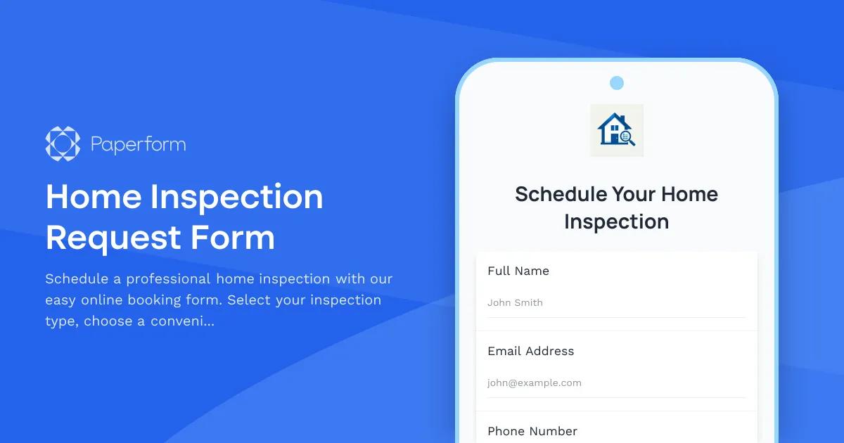 Home Inspection Request Form