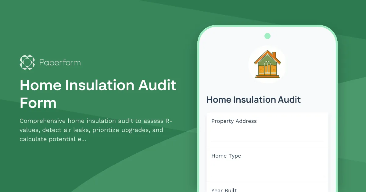 Home Insulation Audit Form