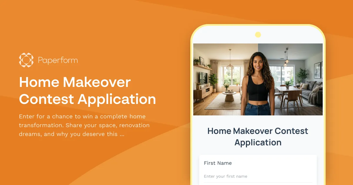 Home Makeover Contest Application