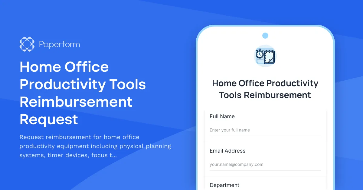 Home Office Productivity Tools Reimbursement Request