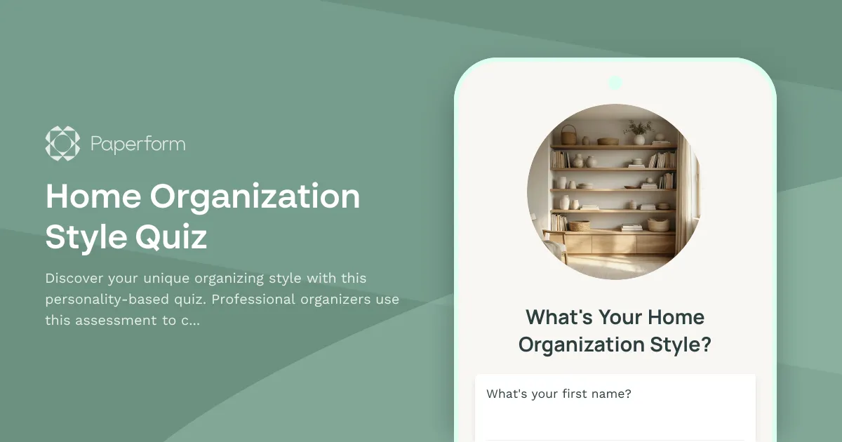 Home Organization Style Quiz