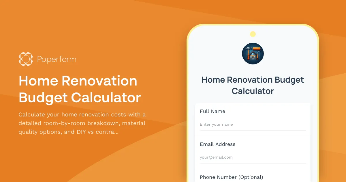 Home Renovation Budget Calculator