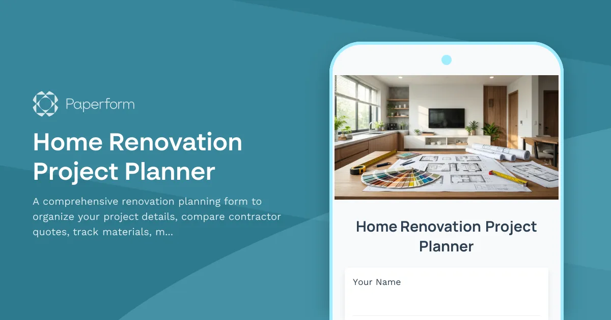 Home Renovation Project Planner