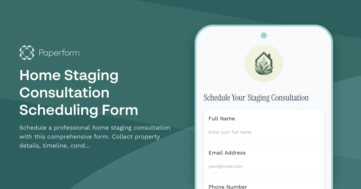 Home Staging Consultation Scheduling Form