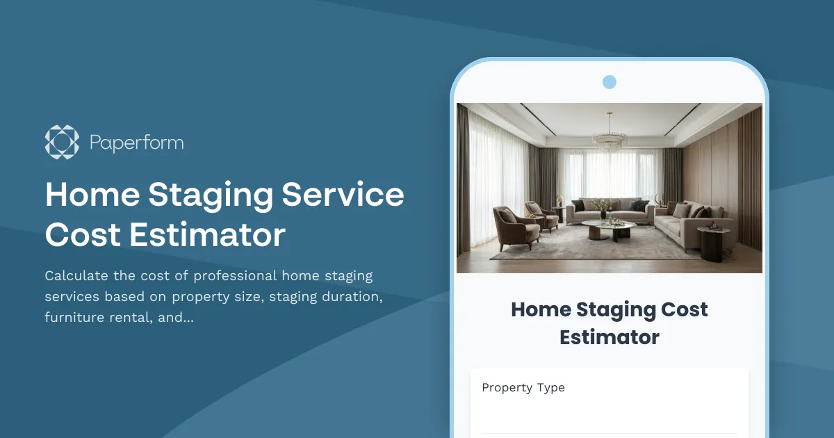 Home Staging Service Cost Estimator