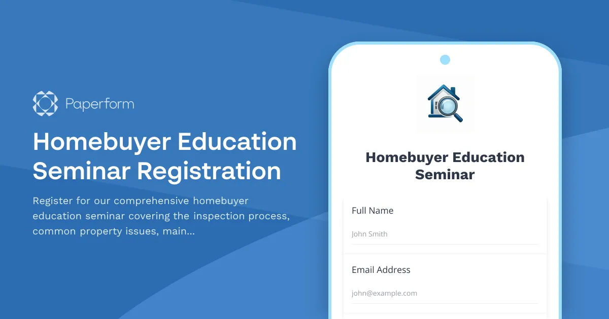 Homebuyer Education Seminar Registration