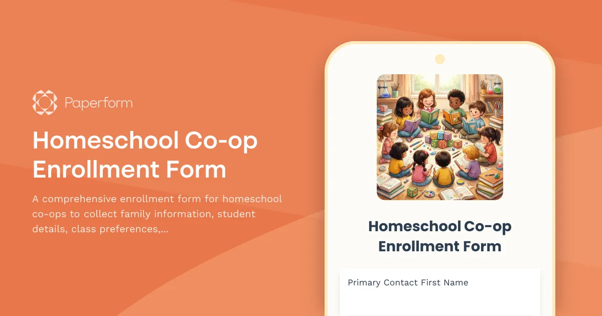 Homeschool Co-op Enrollment Form