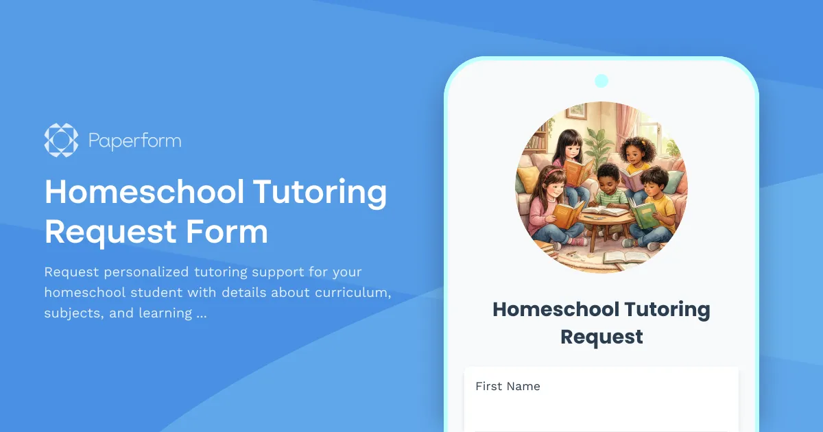 Homeschool Tutoring Request Form
