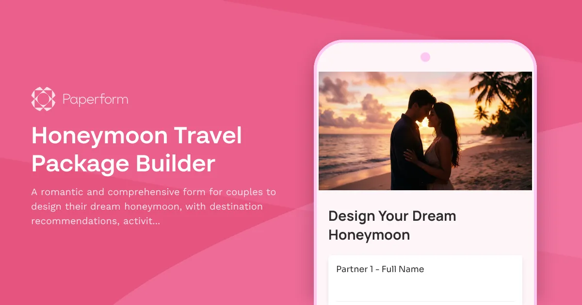 Honeymoon Travel Package Builder