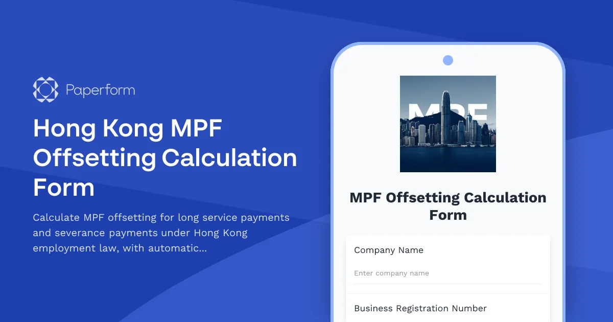 Hong Kong MPF Offsetting Calculation Form