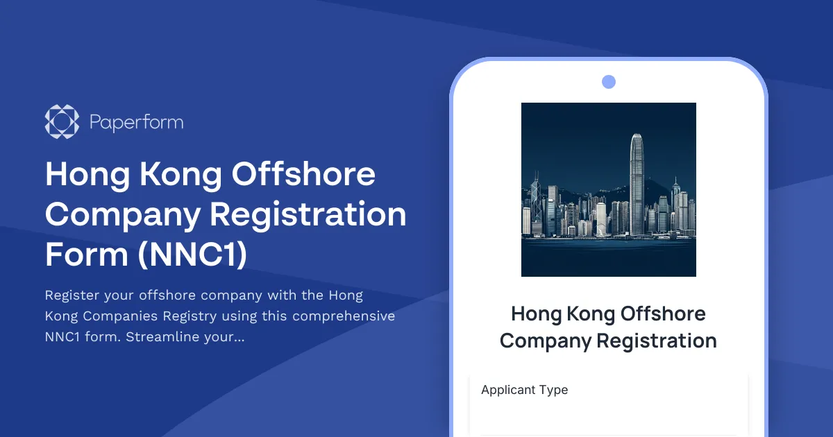 Hong Kong Offshore Company Registration Form (NNC1)
