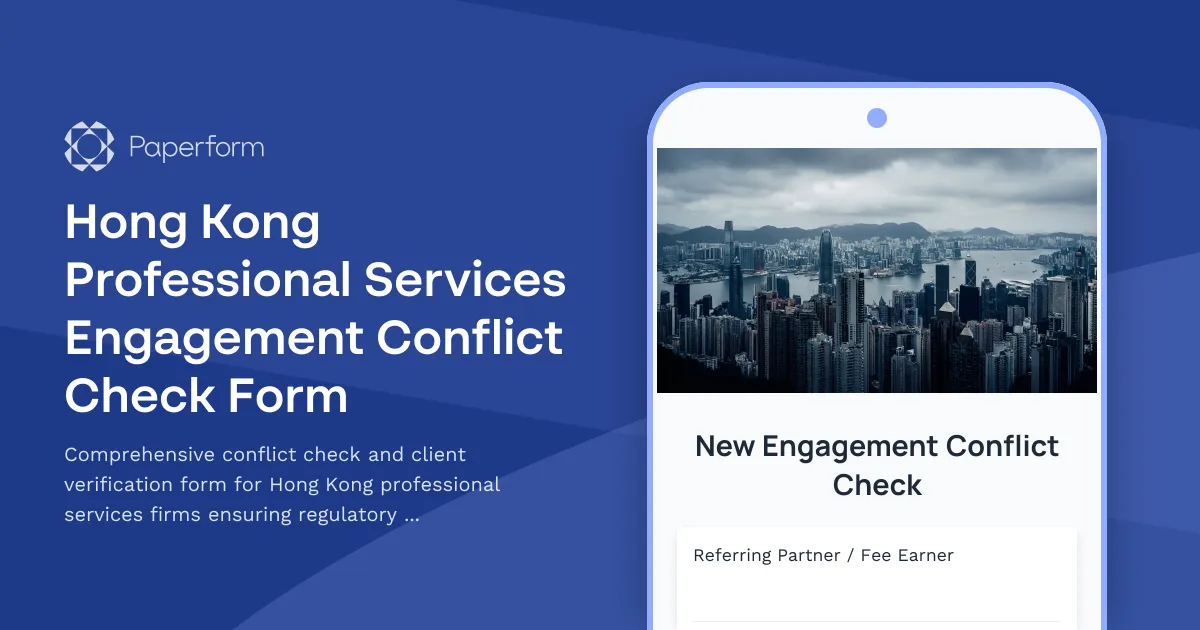 Hong Kong Professional Services Engagement Conflict Check Form