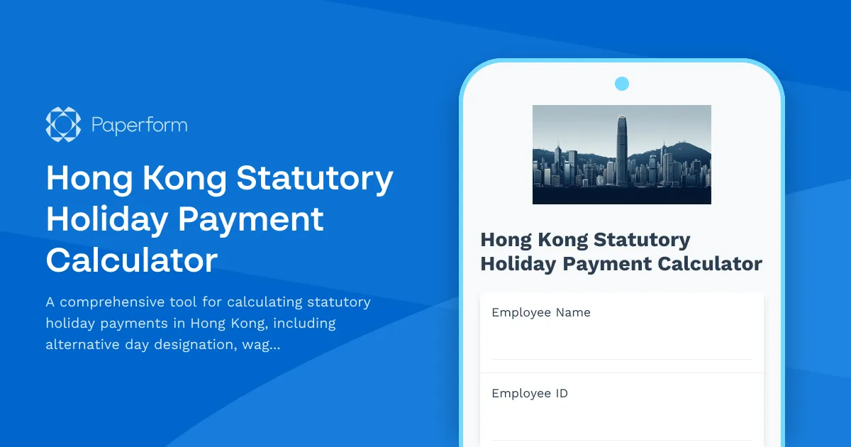 Hong Kong Statutory Holiday Payment Calculator