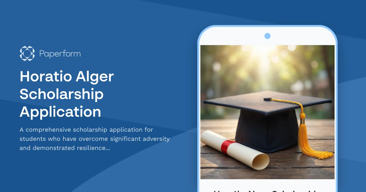 Horatio Alger Scholarship Application