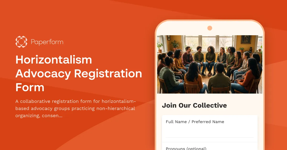 Horizontalism Advocacy Registration Form