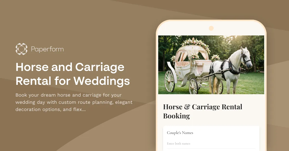 Horse and Carriage Rental for Weddings