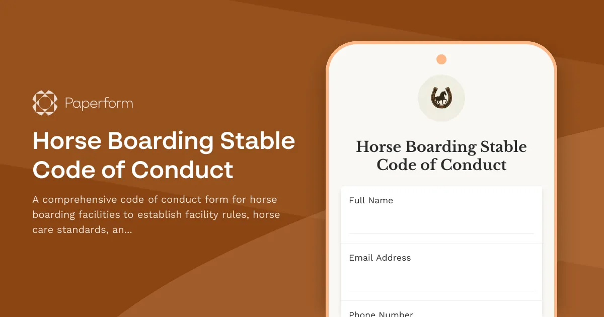 Horse Boarding Stable Code of Conduct