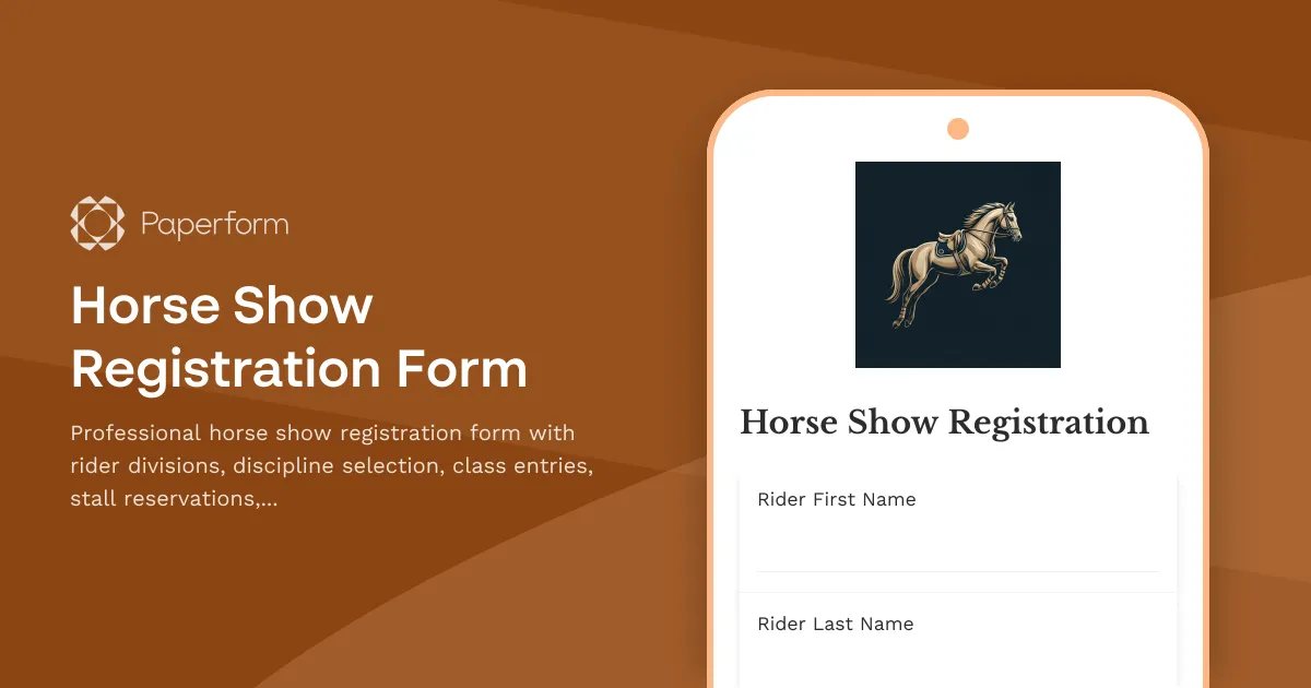Horse Show Registration Form