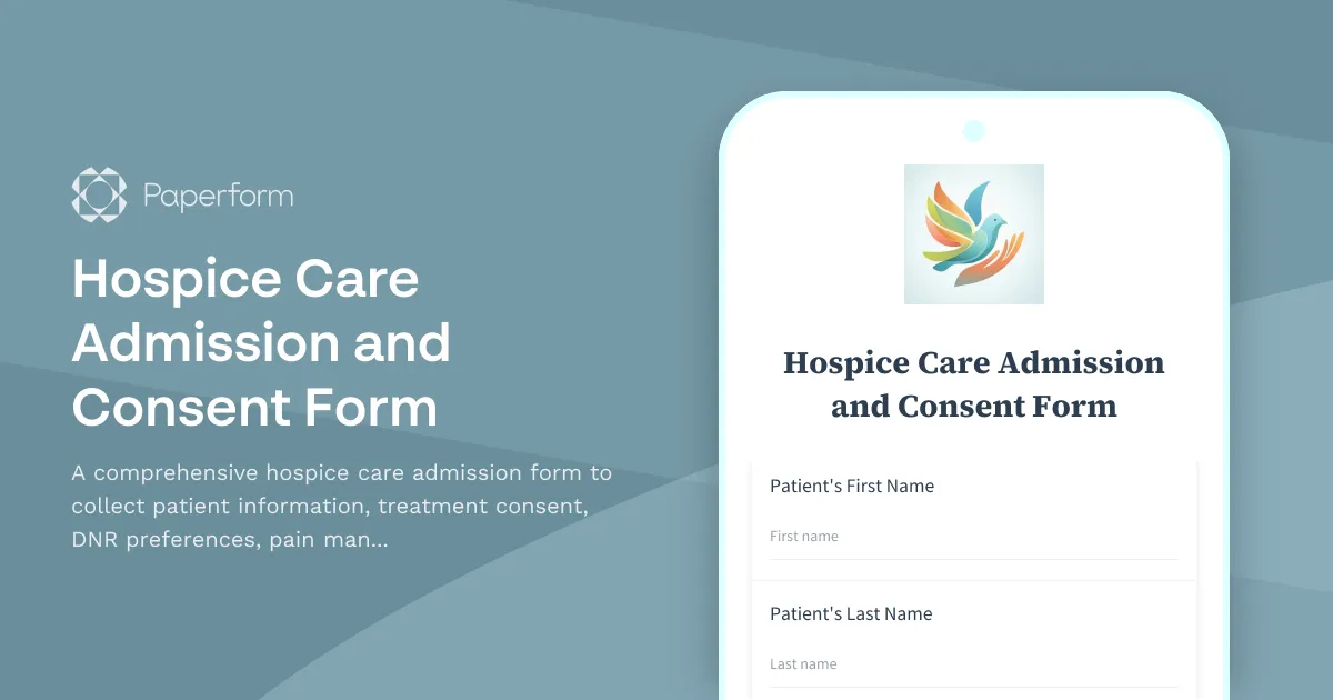 Hospice Care Admission and Consent Form