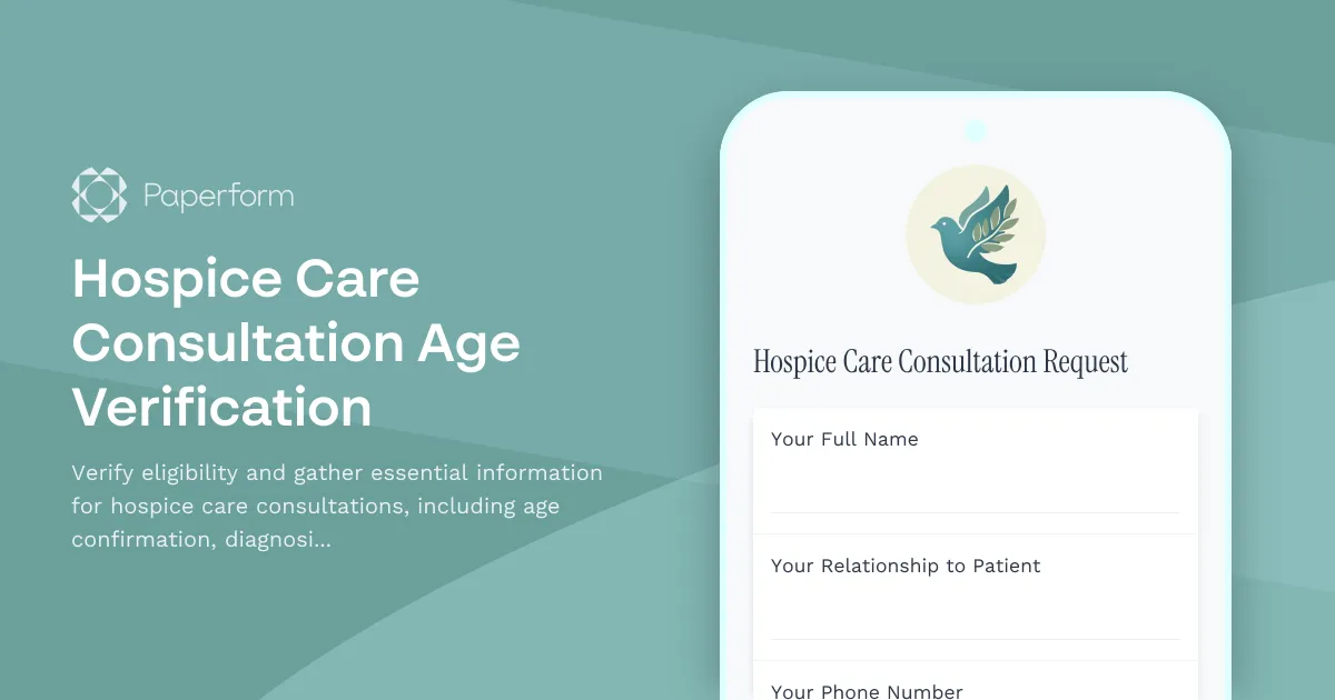 Hospice Care Consultation Age Verification