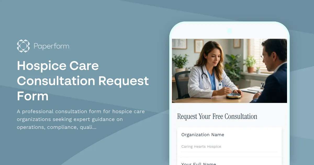 Hospice Care Consultation Request Form