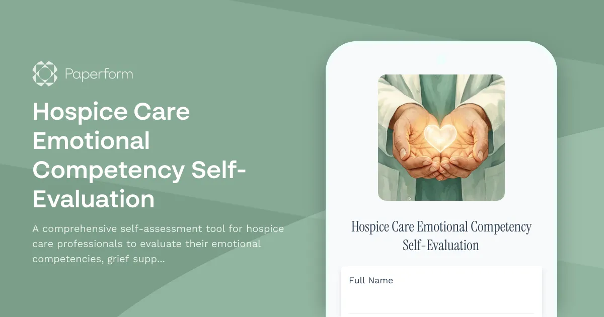 Hospice Care Emotional Competency Self-Evaluation