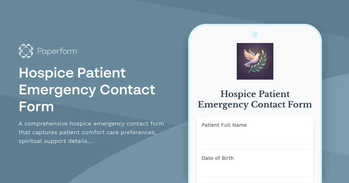 Hospice Patient Emergency Contact Form