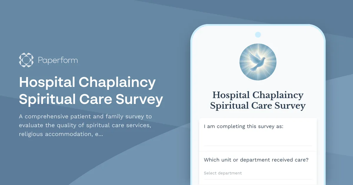 Hospital Chaplaincy Spiritual Care Survey