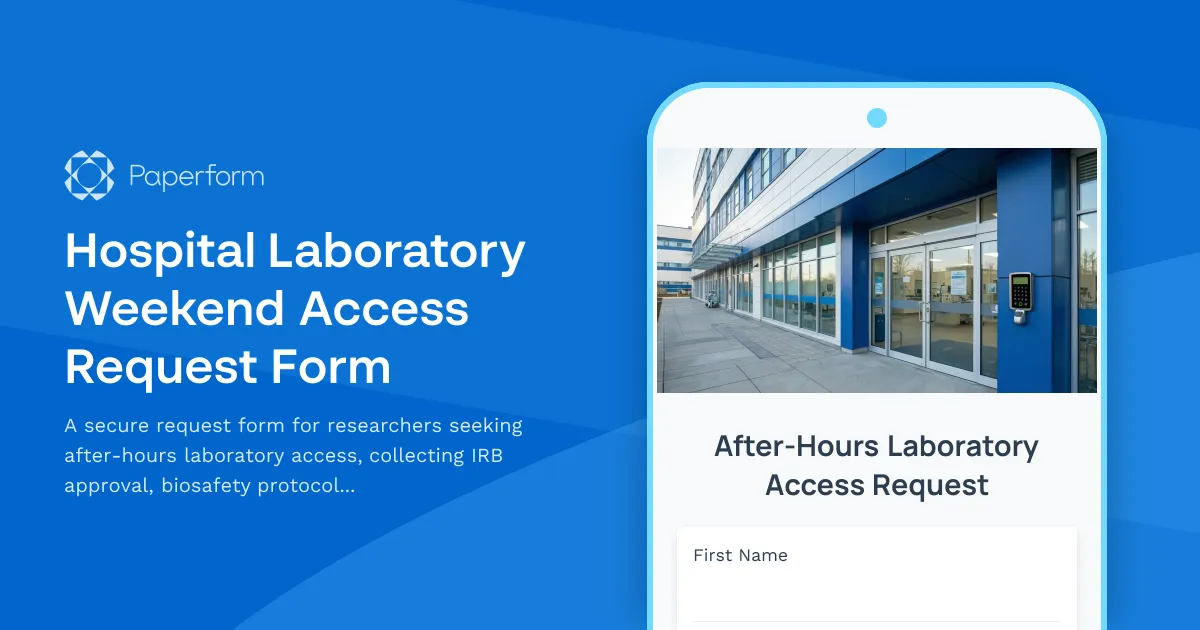 Hospital Laboratory Weekend Access Request Form