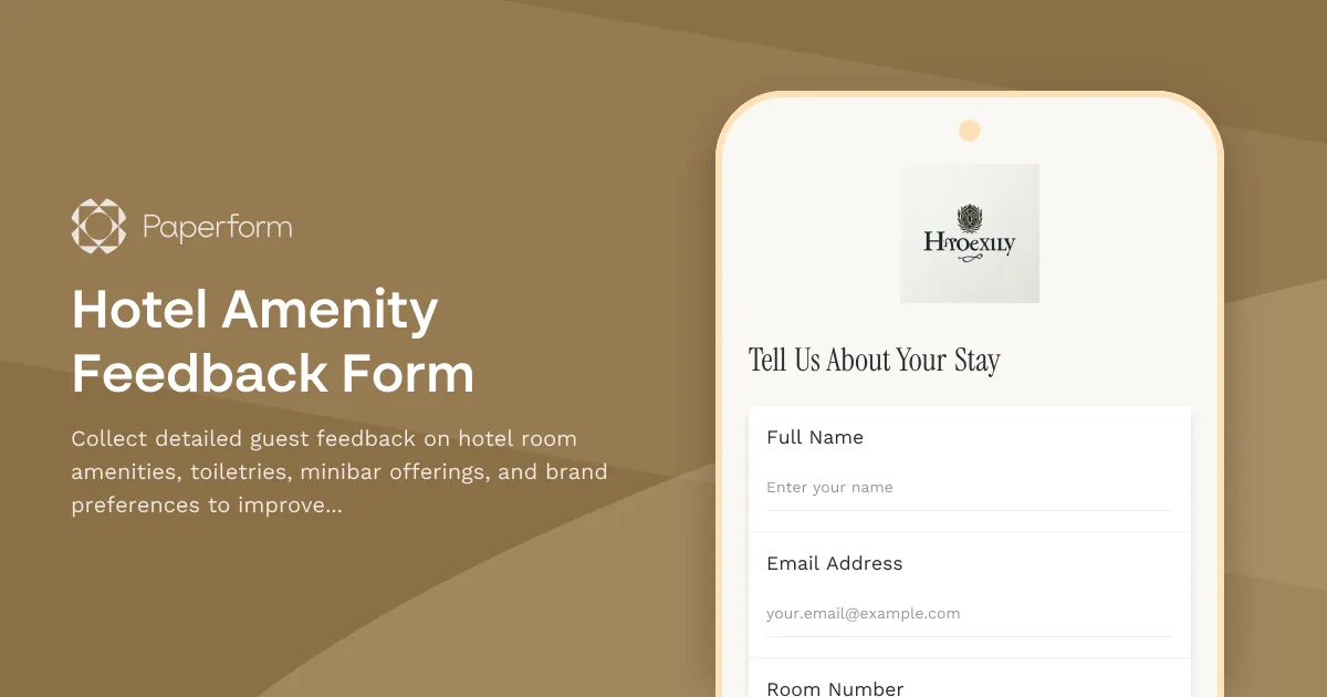 Hotel Amenity Feedback Form
