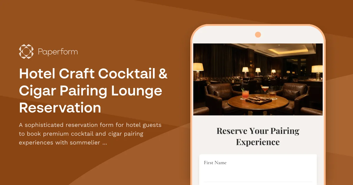 Hotel Craft Cocktail & Cigar Pairing Lounge Reservation