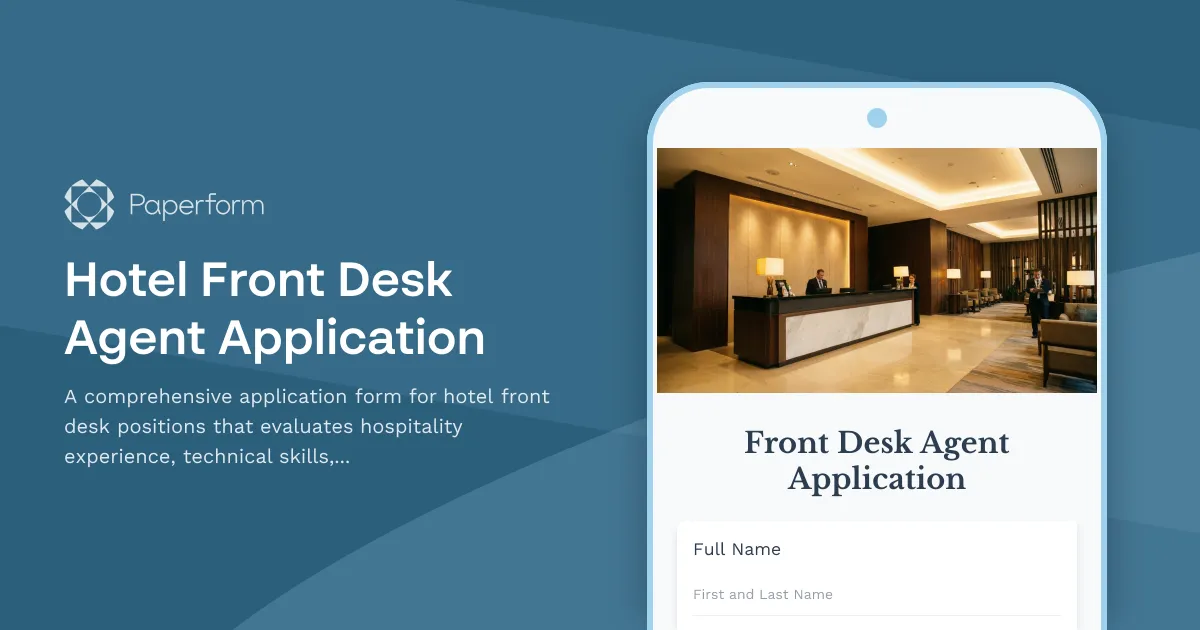 Hotel Front Desk Agent Application