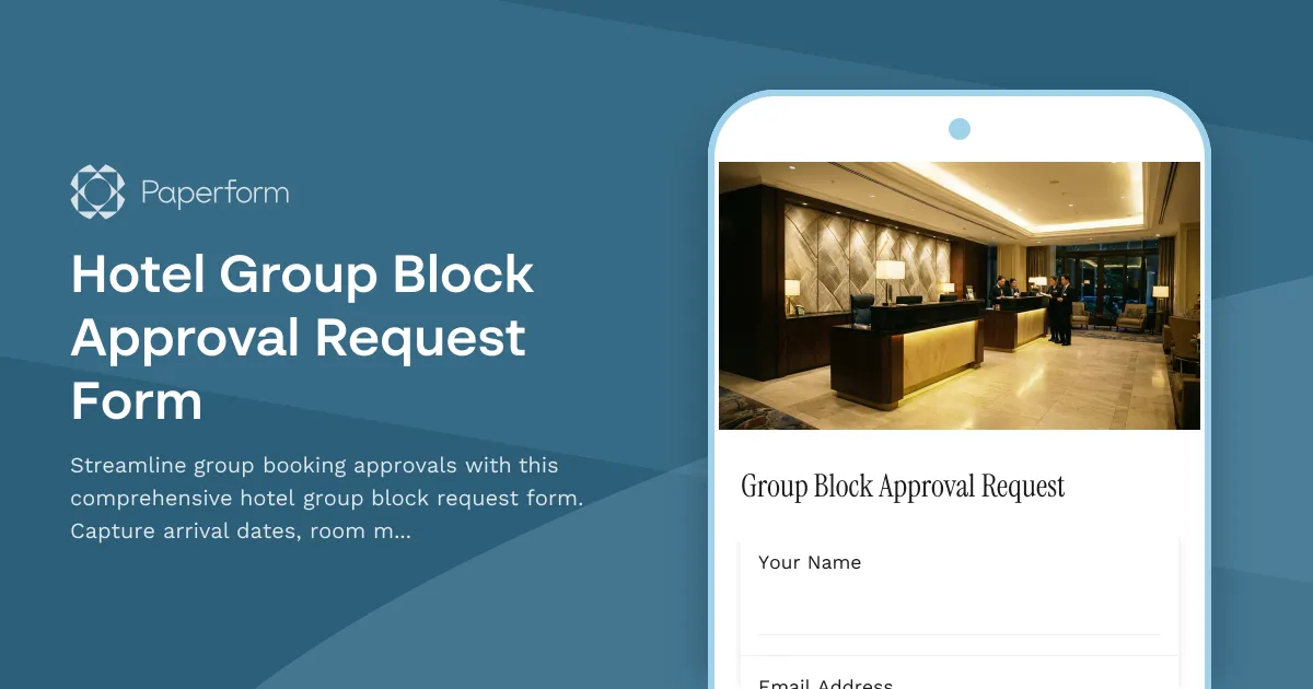 Hotel Group Block Approval Request Form