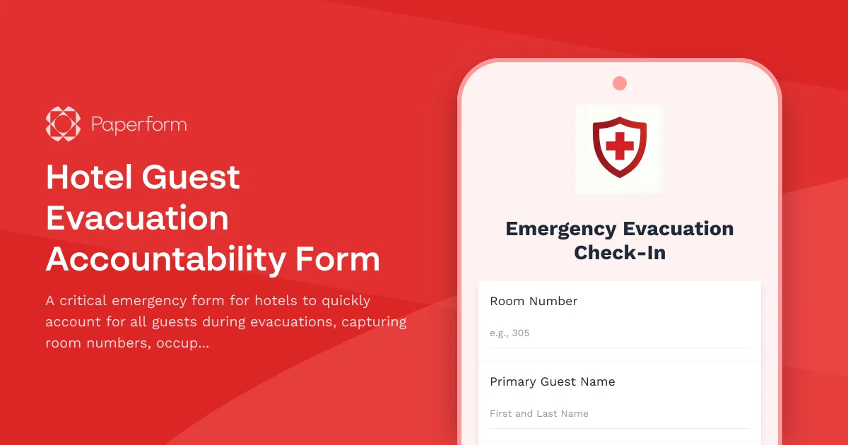 Hotel Guest Evacuation Accountability Form