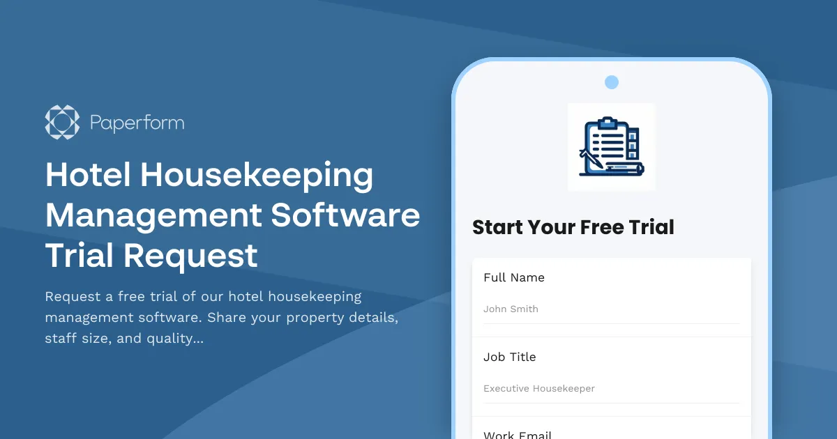 Hotel Housekeeping Management Software Trial Request